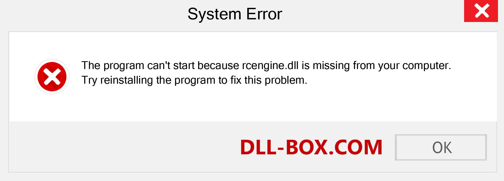  rcengine.dll file is missing?. Download for Windows 7, 8, 10 - Fix  rcengine dll Missing Error on Windows, photos, images